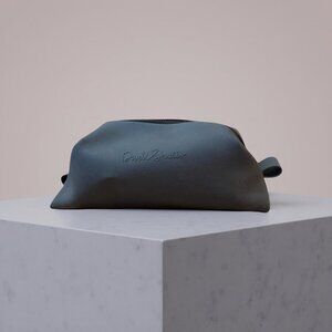 Dwell Studio Mens Black Toiletry Bag With Zipper Closure - Durable Faux Leather